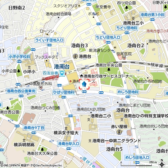 港南台支店付近の地図